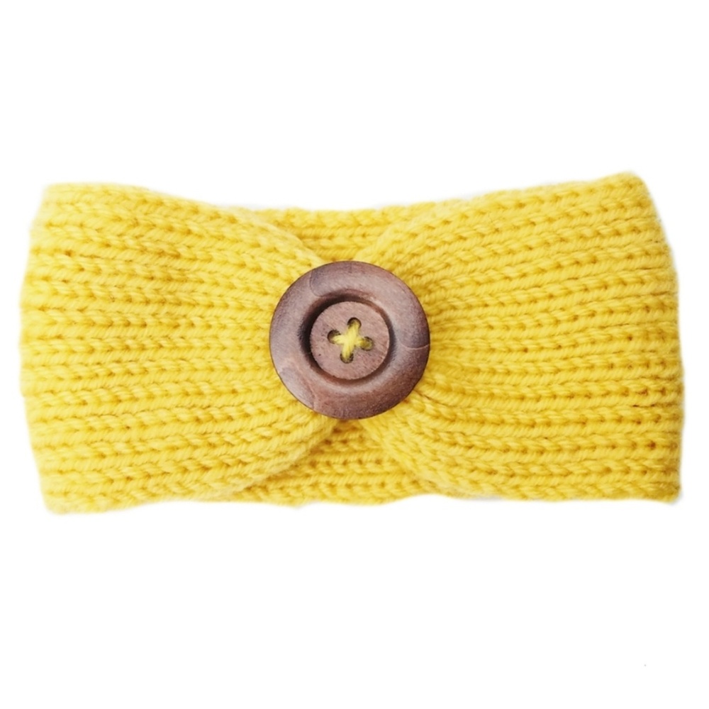 Soft Knitted Baby Headbands - Yellow